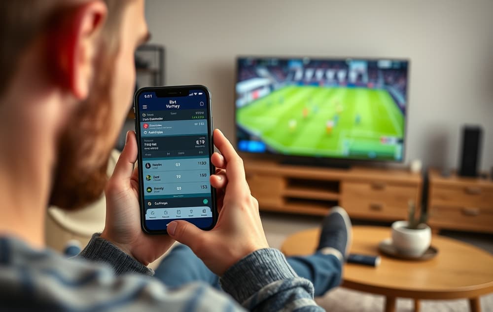 Norsk spiller med mobil og live-odds på fotball