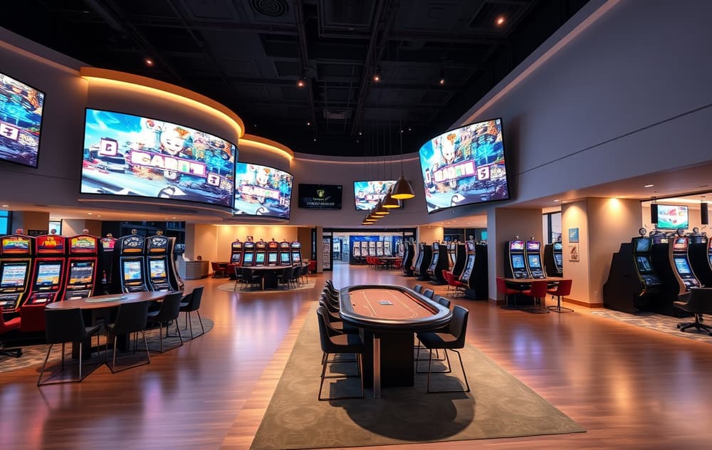 Moderne nettcasino med spilleautomater og live casino i skandinavisk design